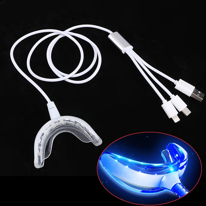 

3 in 1 Teeth Whitening 16 Lights Timed Smart Led Portable USB Rechargeable Blue Light Oral Care Bleach Teeth Whitening