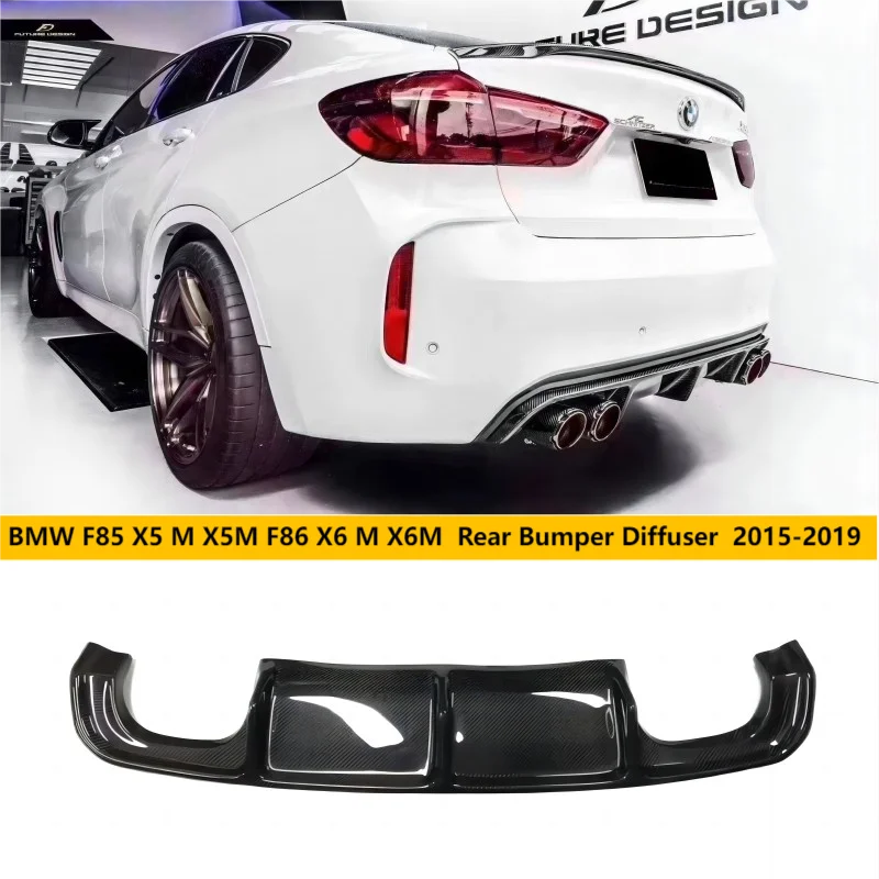 

Real Carbon Fiber Car Rear Bumper Diffuser Lip Canard Boot Spoiler Splitter Body Kit For BMW F85 X5 M X5M F86 X6 M X6M 2015-2019