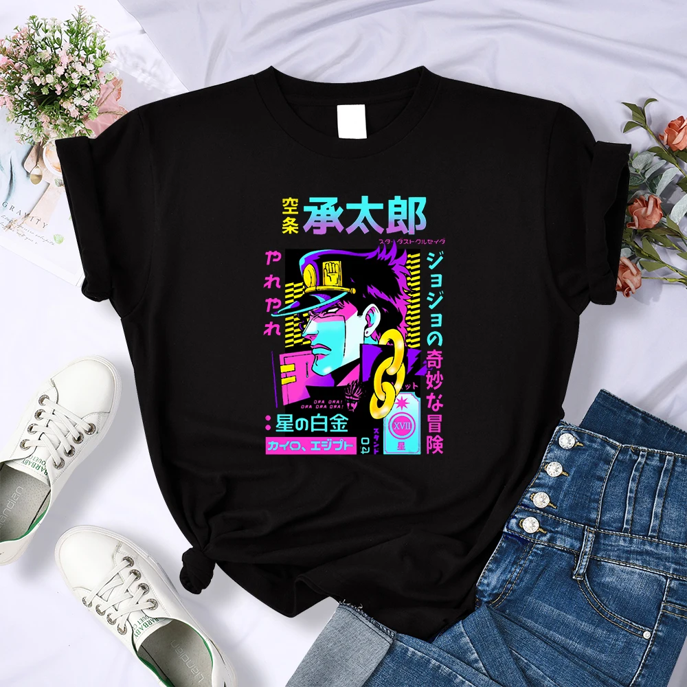 

Jojo Manga Extermination Center Taro Y2K T-Shirts Women Fashion Casual Tshirts Street Hip Hop Tops Summer Personality Crop Top