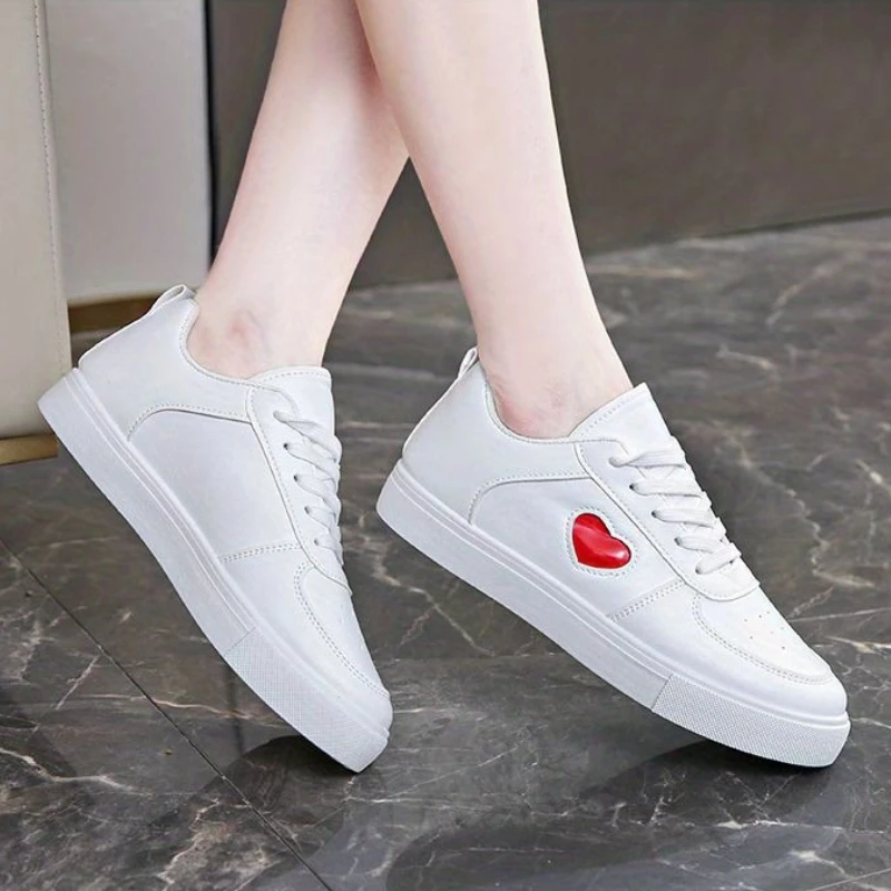 Фото Кроссовки Campus Youth Heart для женщин, белые, в стиле First Love, эстетичные, легкие, весна 2026, повседневная обувь №1