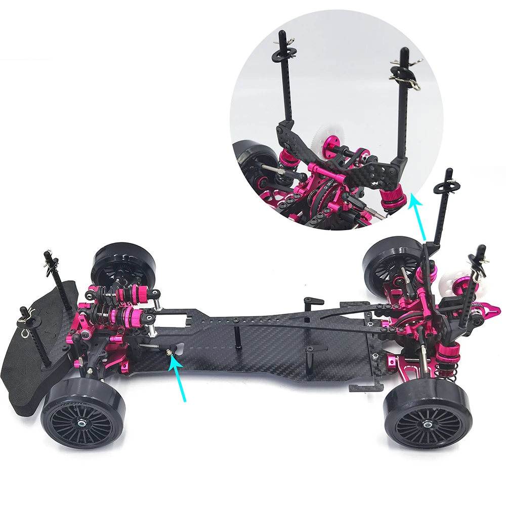 Фото AXSPEED сплав и углеродное волокно Sakura D5S рамка Шасси Комплект ремоделирования ременной привод верхняя платформа регулируемая высота для 1/10 RWD ... №4