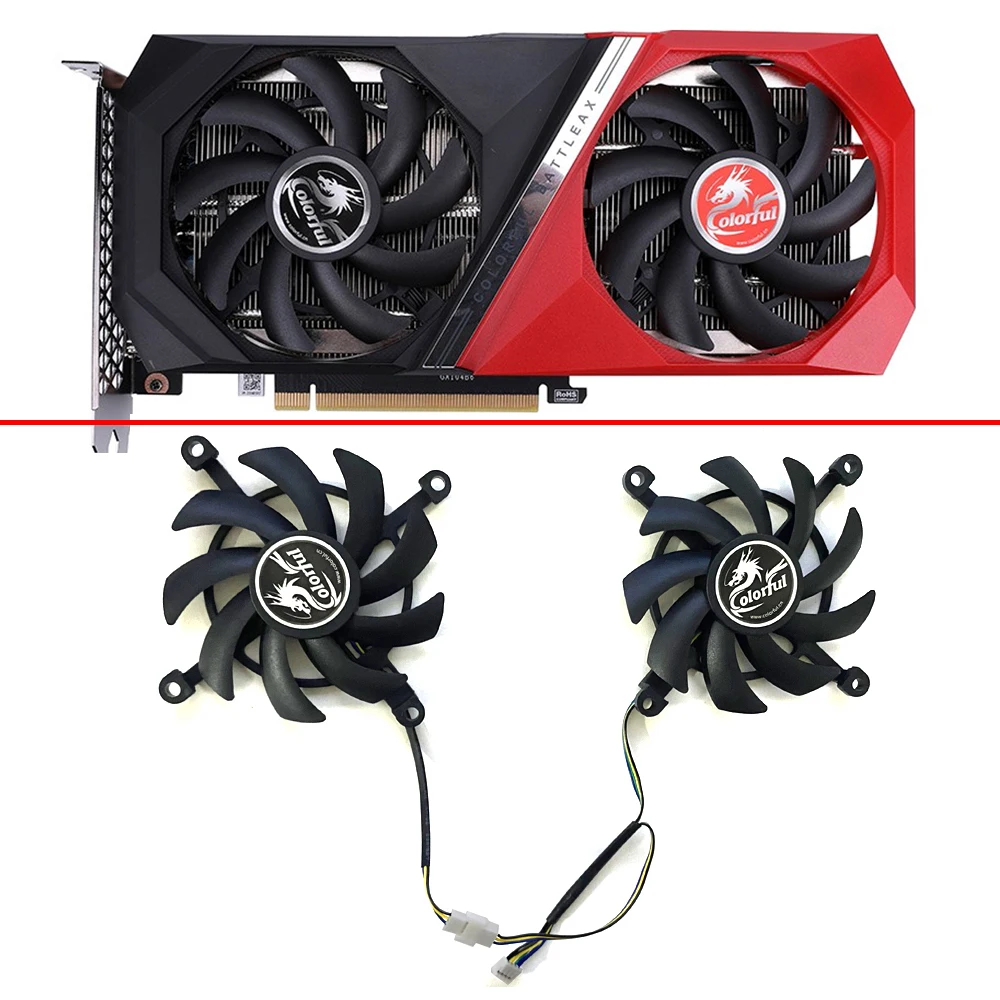 

2PCS 85MM 4PIN Cooling For Colorful GeForce RTX 3060 Ti RTX3060 NB DUO 12G V2 L-V GeForce RTX 3050 DUO Video Card Fan