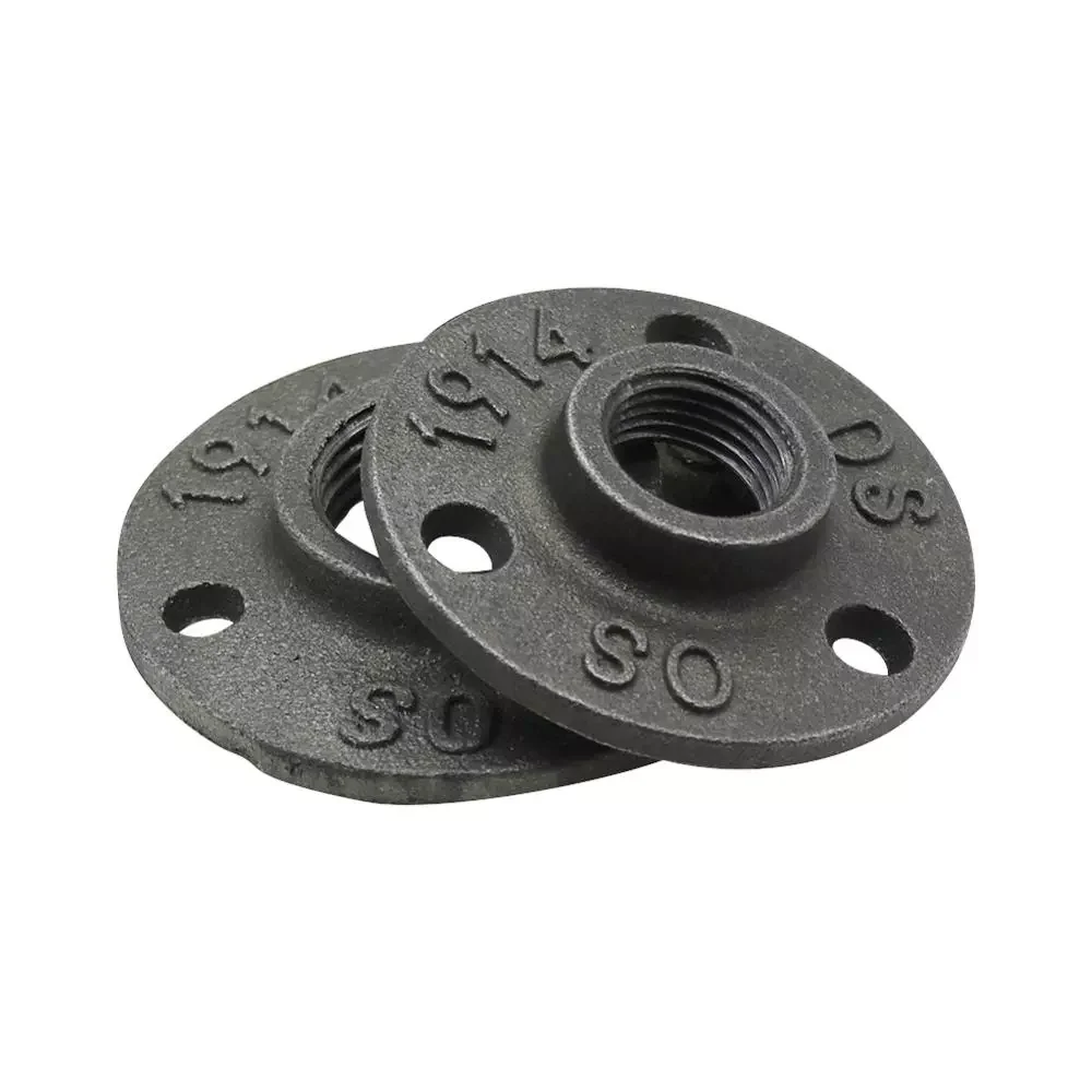 

1/2" 3/4" 1" Decorative Flange Malleable Iron Floor/Wall Flange Cast Iron Pipe Fittings Three Bolt Holes BSP Thread 1Pc
