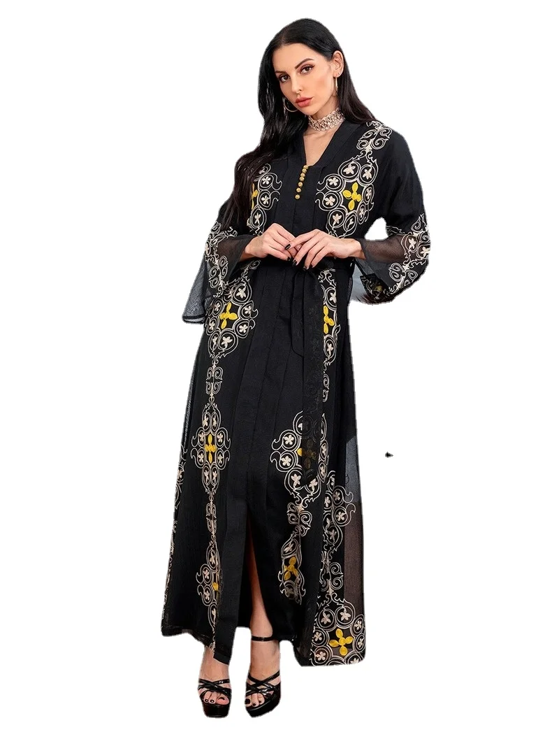Ramadan Caftan Marocain Evening  Women Plus Size Turkey Islam Clothes Eid Kaftan Abaya Dubai Arabic Muslim Party Long Dress
