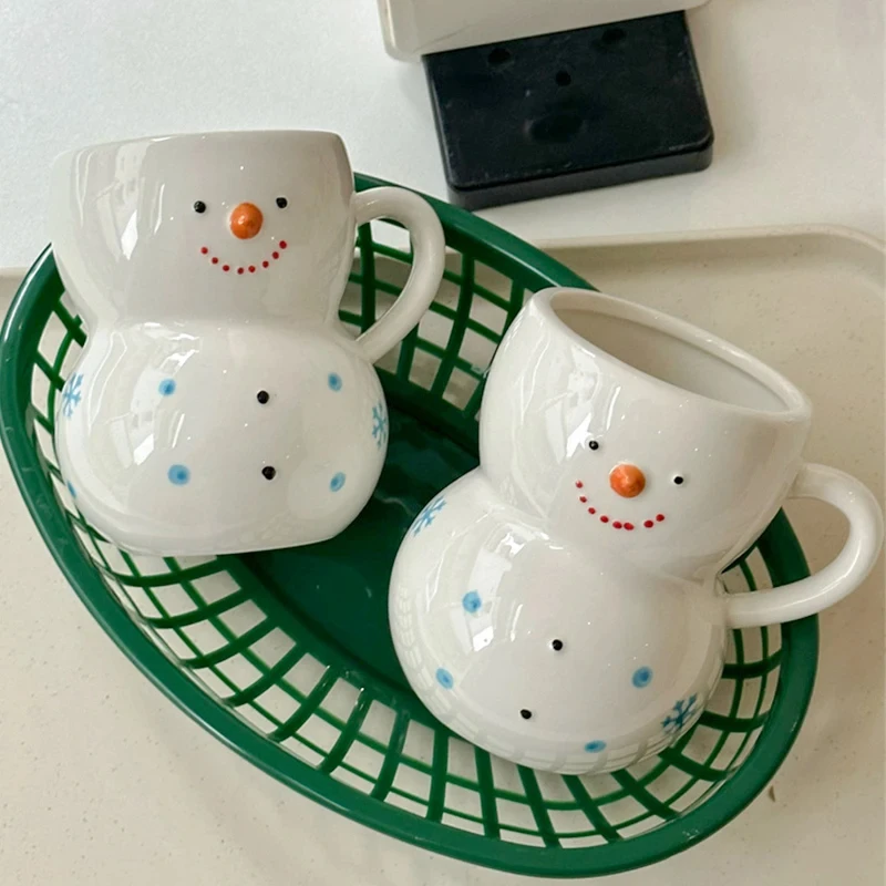 

Creative 350ML Snowman Mug Large Capacity Ceramic Cup Coffee Cups Lovely Men and Women Birthday Christmas Gift Breakfast Cup