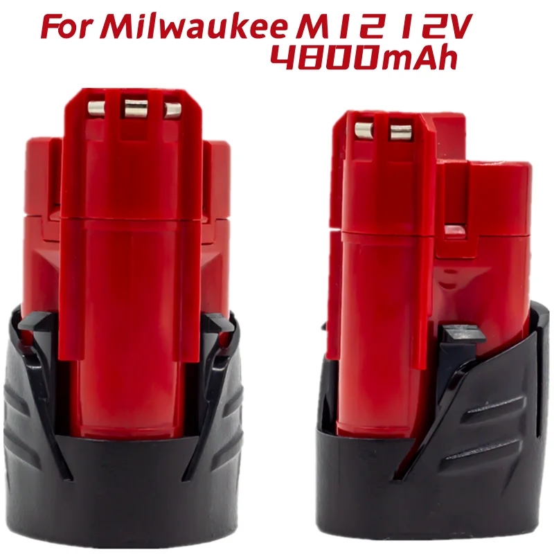 

3-Pack Replacement Power Tool Battery 12V 4.8Ah Li-Ion for Milwaukee Cordless Drill Impact Driver M12 48-11-2401 48-11-2402 C12