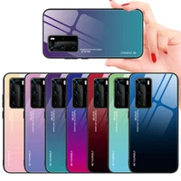 for huawei nova 7 6 se 5i 3 gradient glass phone case for huawei p40 pro p30 lite p20 dazzle color shell tempered glass cover