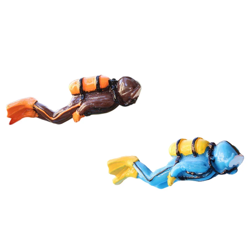 

2pcs Resin Crafts Landscape Adorns Fish Tank Decors Aquarium Diver Ornaments for Shop Store Home Gift