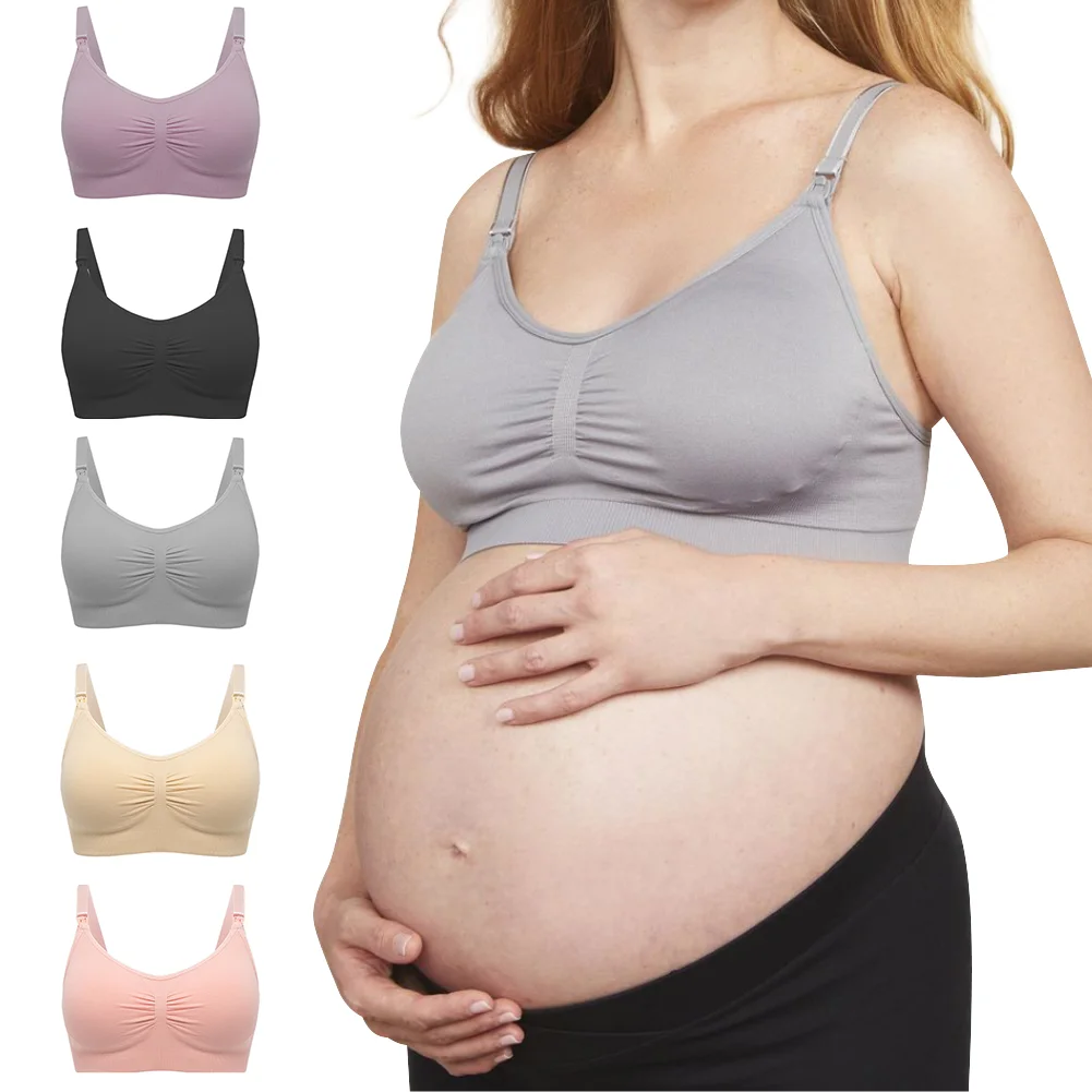 

WEICHENS Sleeping Nursing Bra Front Opening Wirefree Breastfeeding Maternity Breathable Postpartum Bras