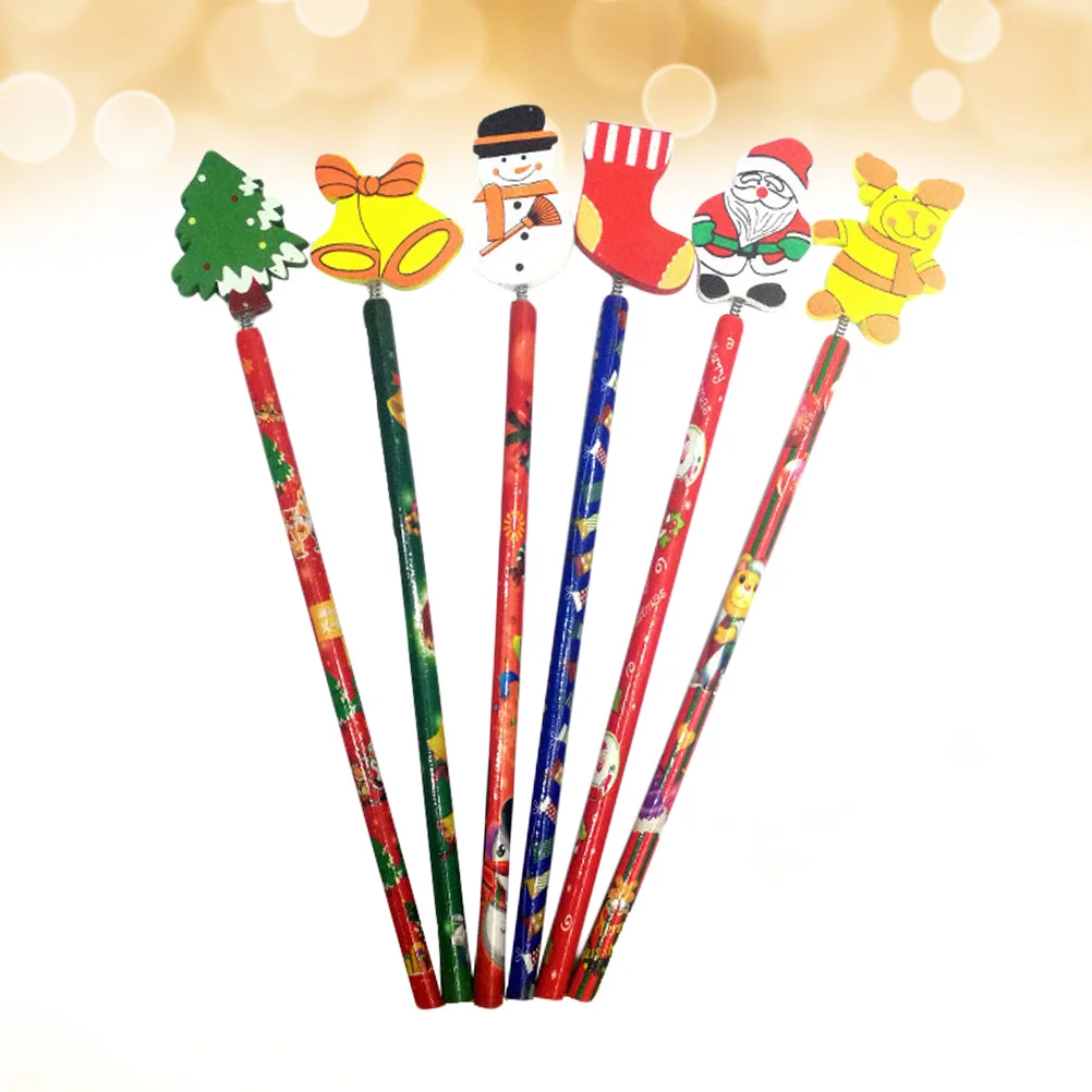 

Christmaspencil Cartoonschool Stationery Student Cute Snowman Kids Santa Gift