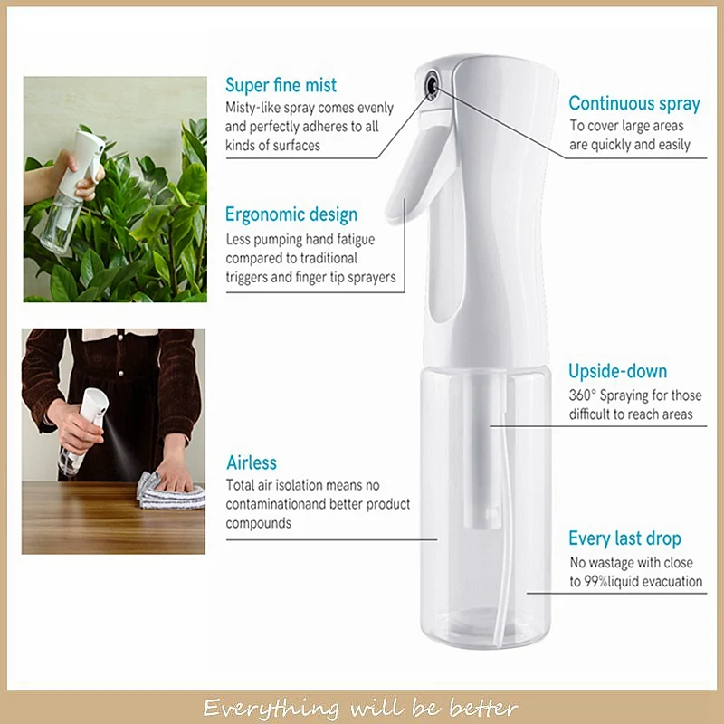 

160Ml 7.6X2Inch Ultra Fine Mist Water Sprayer for Hairstyling, Cleaning, Plants, Misting & Skin Care Refillable and Reusable
