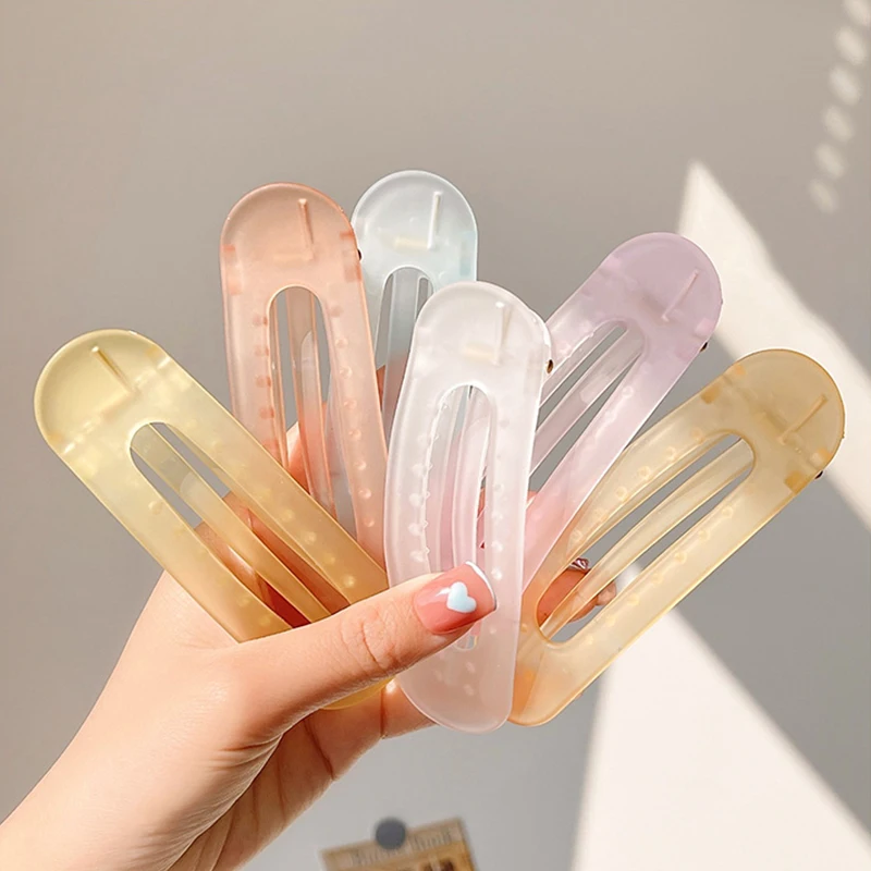 Корейские большие матовые заколки для волос зеленого желеобразного цвета женщин