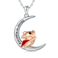 925 sterling silver cute moon flying pig necklace engraved everything is possible jewelry birthday jewelry gifts for women girls