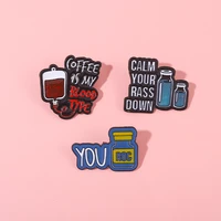coffee is my life enamel pin lapel pins badges on backpack womens brooch clothes funny jewelry fashion accessories gifts