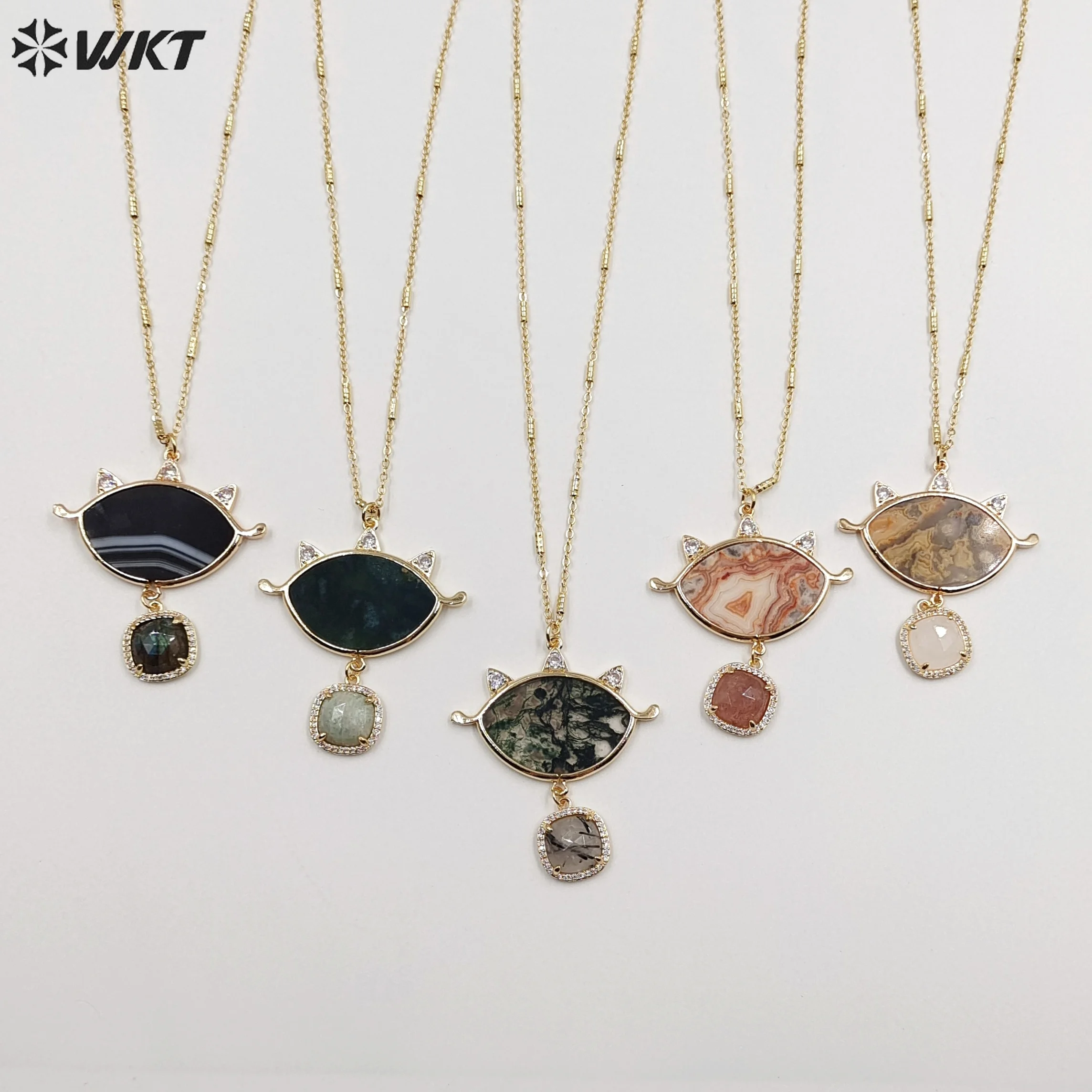 WT-N1444 Новый дизайн удивительный ломтик агата камень исцеление глаз счастливое