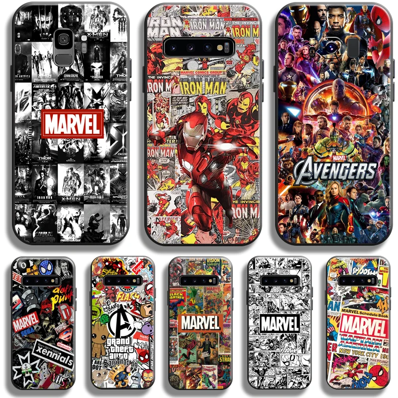

Marvel Comics Logo For Samsung Galaxy S10 S9 S8 Plus S10 5G S10 Lite S10E Phone Case Soft Liquid Silicon Coque Black TPU