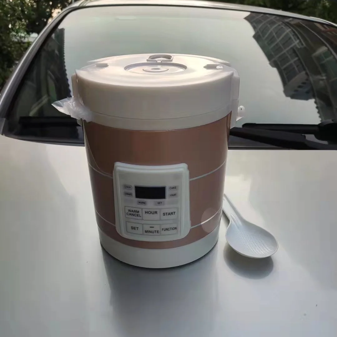 

Car rice cooker 12V car 24V big truck smart small rice cooker mini rice cooker for 1-2 people Car power cord 1.2L