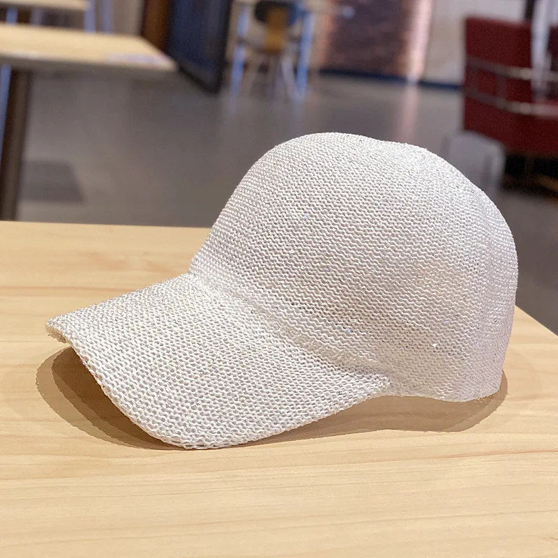 

Women Leisure Versatile Air Leaking Hollow Sequins Baseball Cap Outdoor Cap with Sun Shading In Spring and Summer Chapeau Femme