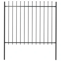 garden fence with spear top steel outdoor privacy screen garden decoration black 1 7m x 1 5m