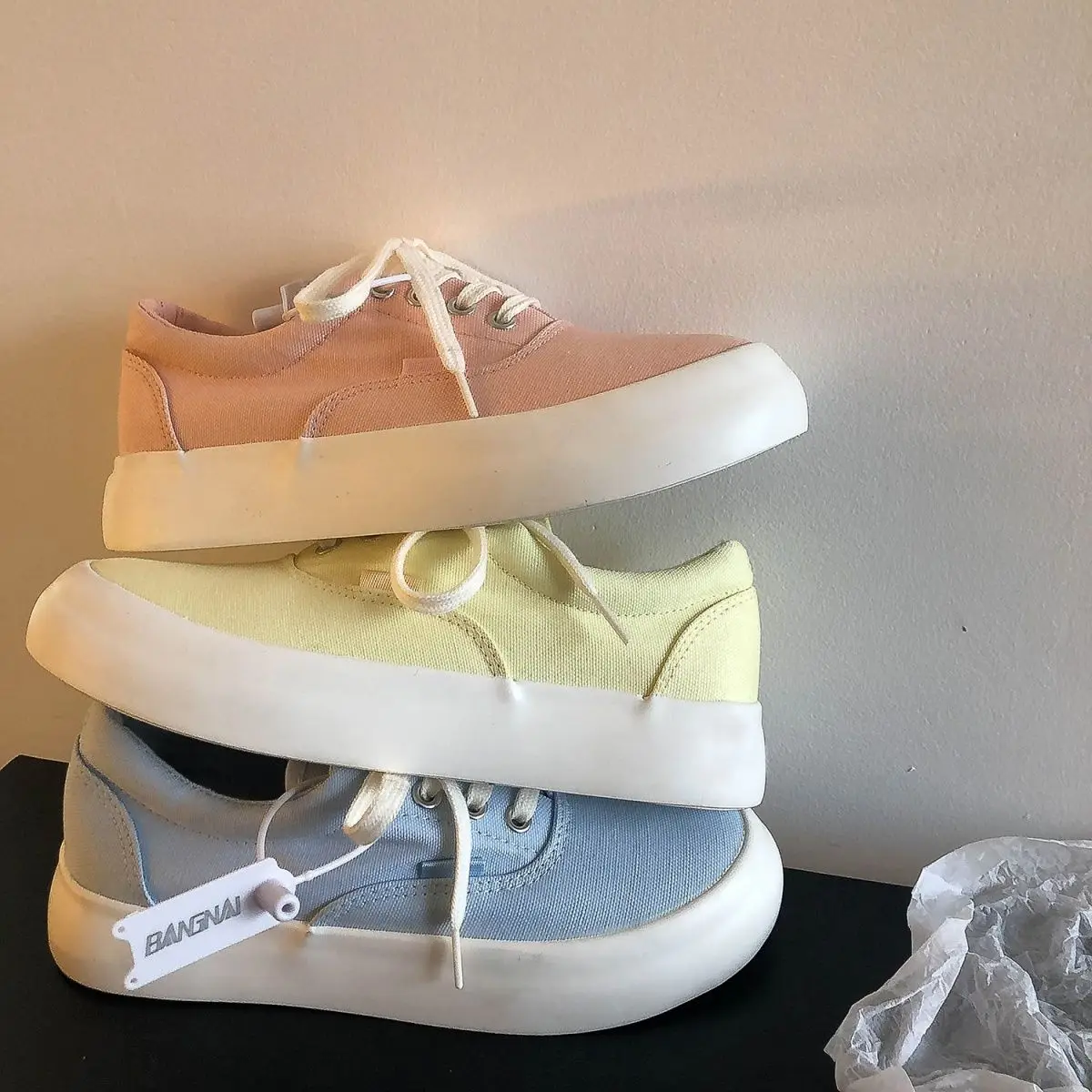 

Shoes for Women Sneakers 2022 Summer New Canvas Shoes Korean Pure Color Casual Sandals Lace Up Fashion Sneakers