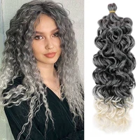 hair nest synthetic crochet braiding hair ocean wave crochet wavy hair hawaii afro curls deep water wave bulk hair extensions