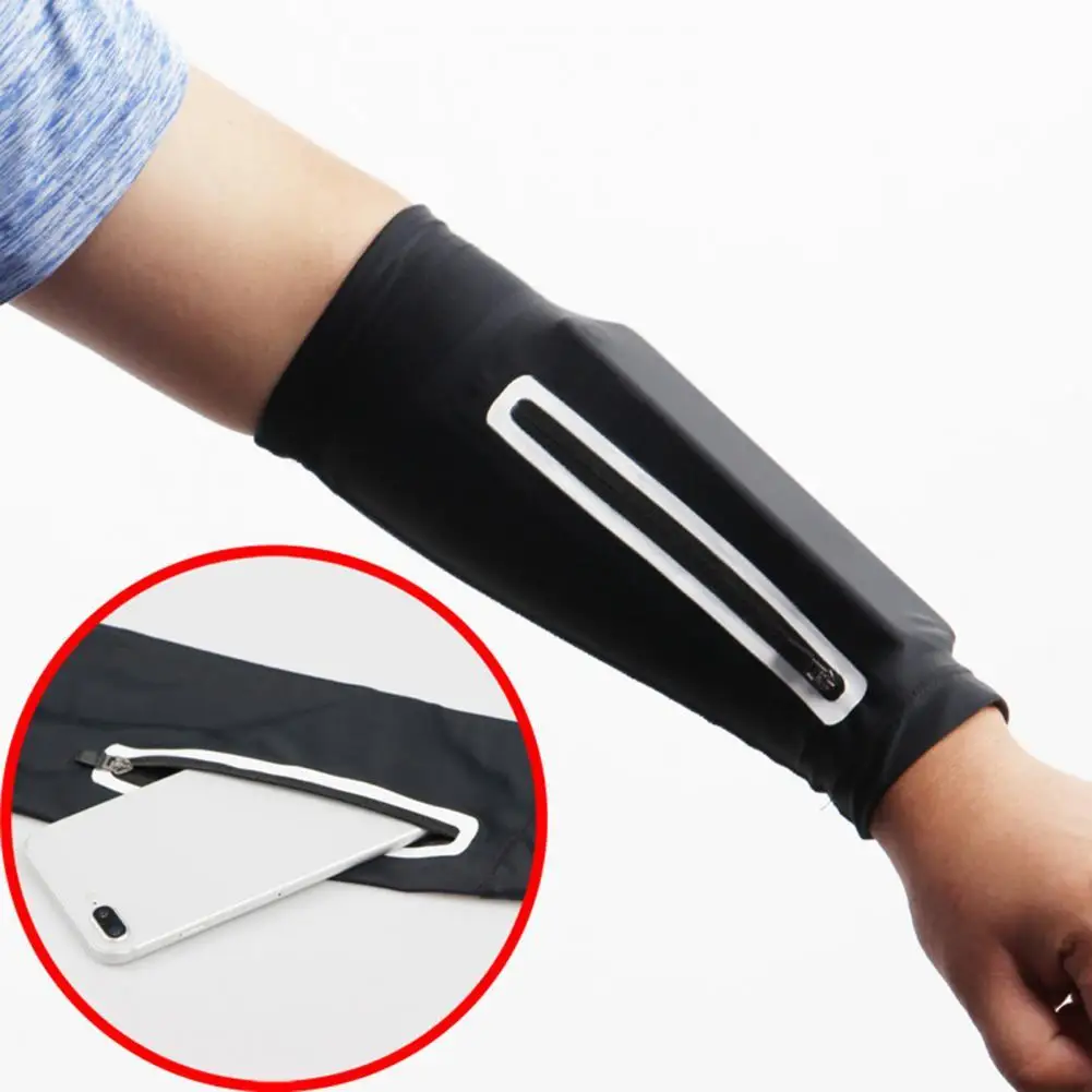 

1Pc Useful Armband Bag Sun Protection Spandex Wrist Bag Clear Printing Armband Bag for Outdoor Mobile Phone Bag