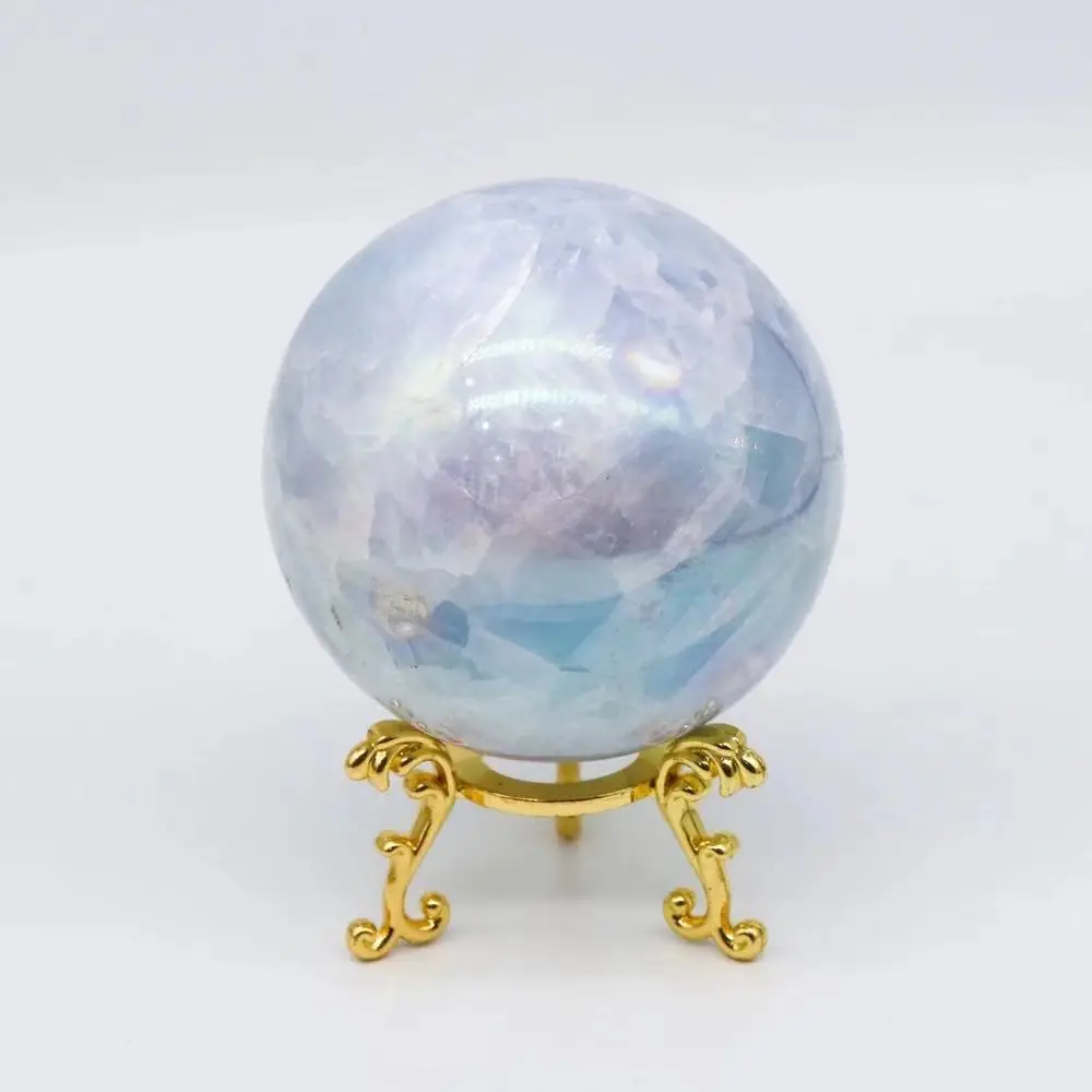 

1pc 45mm-90mm Natural Crystal Quartz Stones Aura Blue Calcite Sphere Celestite Ball for Healing