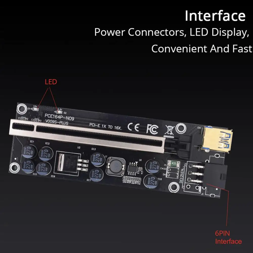 

GPU Adapter Card Practical Temperature-resistant Universal PCI-E 1X to PCI-E 16X Graphics Card Converter Computer Accessories