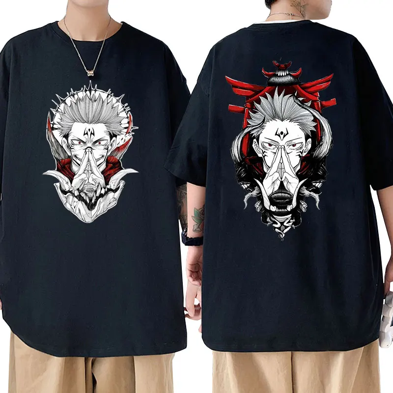 

Футболки с рисунком аниме юютсу касин рямень сукуна мужские футболки большого размера с рисунком манга Мужские Женские повседневные футболки с японским искусством в эстетике