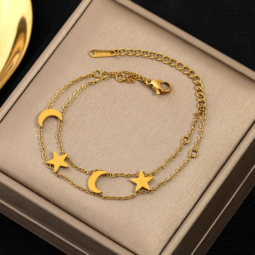 Плетеная цепочка из нержавеющей стали 316L пряжка для ремня браслет со звездами