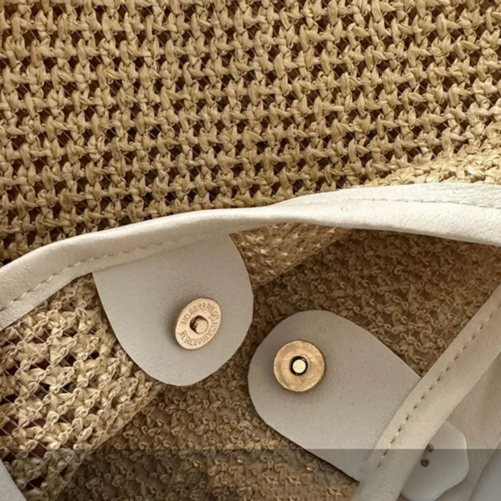 Bohemian Style Weave Straw Bag Handmade  Simple  for Girls Travel Shopping Streetwear Holiday Summer