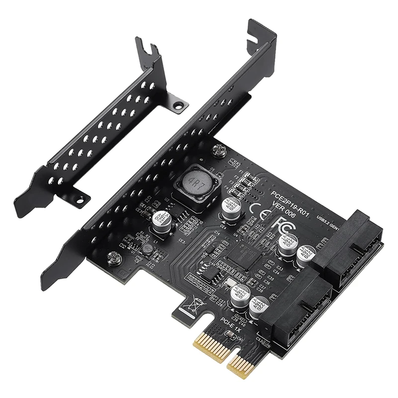 

PCIE на 2 порта 19Pin Расширительная карта USB 3,2 GEN1 D720201 для Windows 11, 10, 8,1, 8