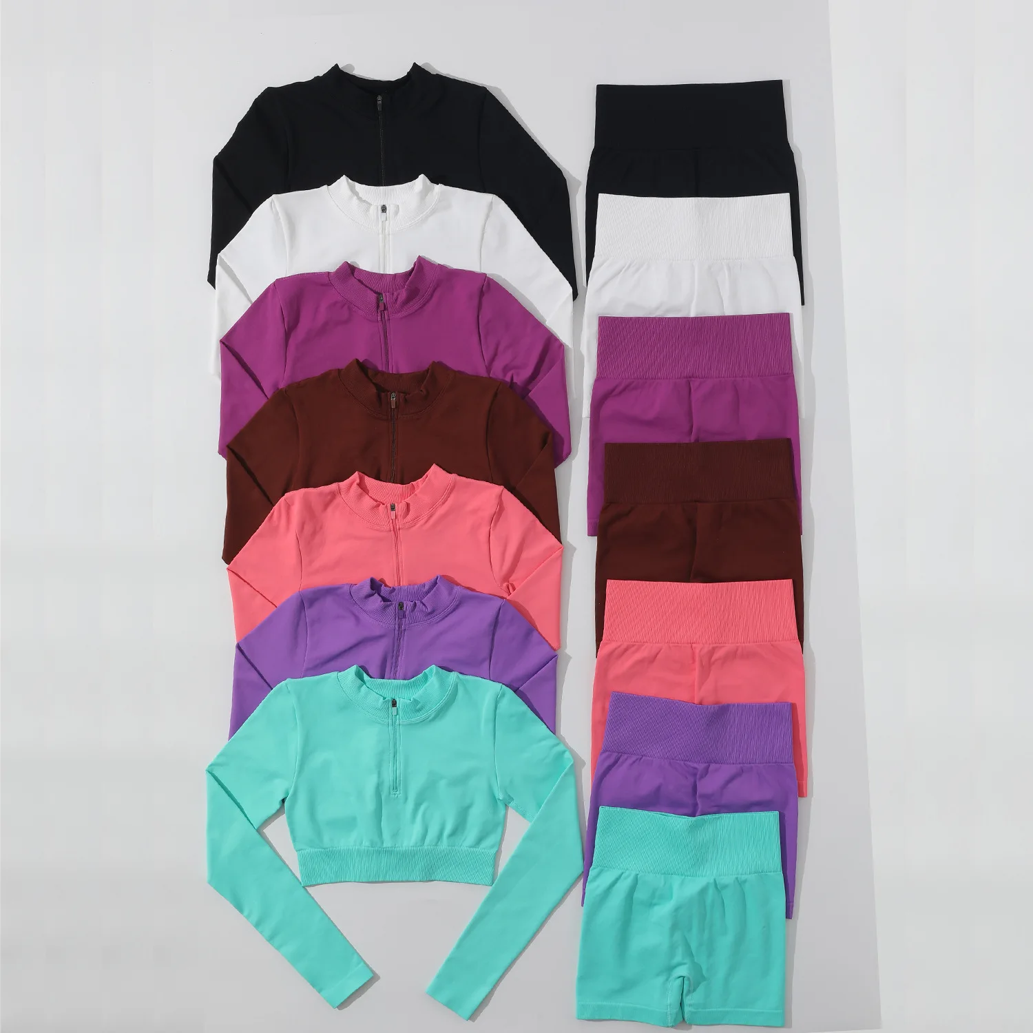 2/3/5 Piece Set Women Seamless Yoga Clothes Femal Sports Underwear Bra High Waist Hip Lifting Pants Fitness Long Sleeve Leggings