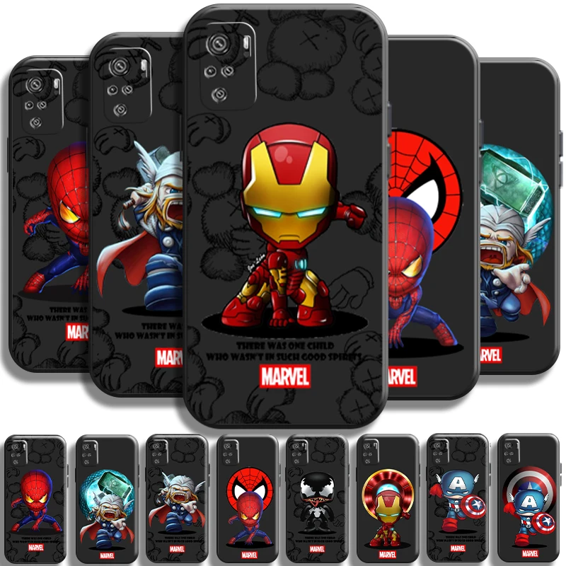 

Marvel Cartoon Avengers For Xiaomi Redmi Note 11 11T 11S 10 10S 10T Pro Phone Case Cases Carcasa Liquid Silicon Funda Shell