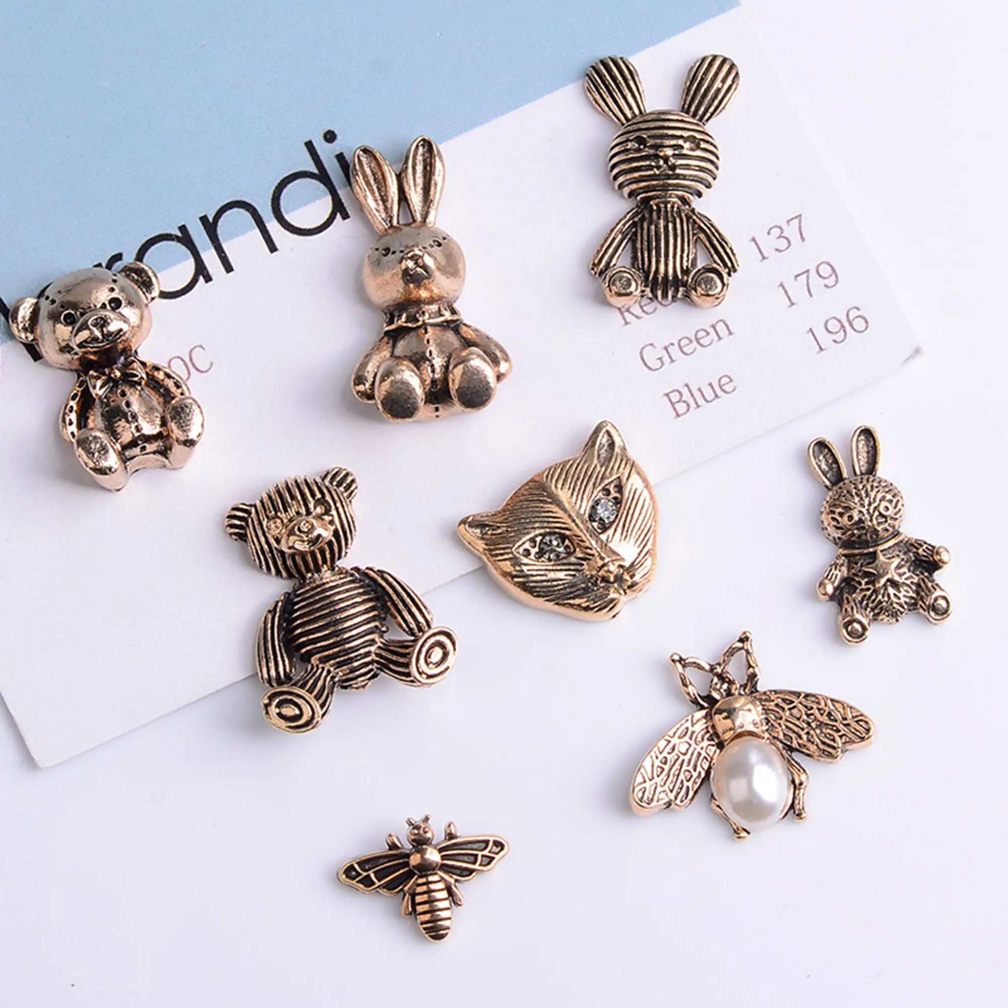 

10 шт./лот новый сплав мультфильм кролик медведь пчела ювелирные изделия Аксессуары для волос diy материалы ручной работы