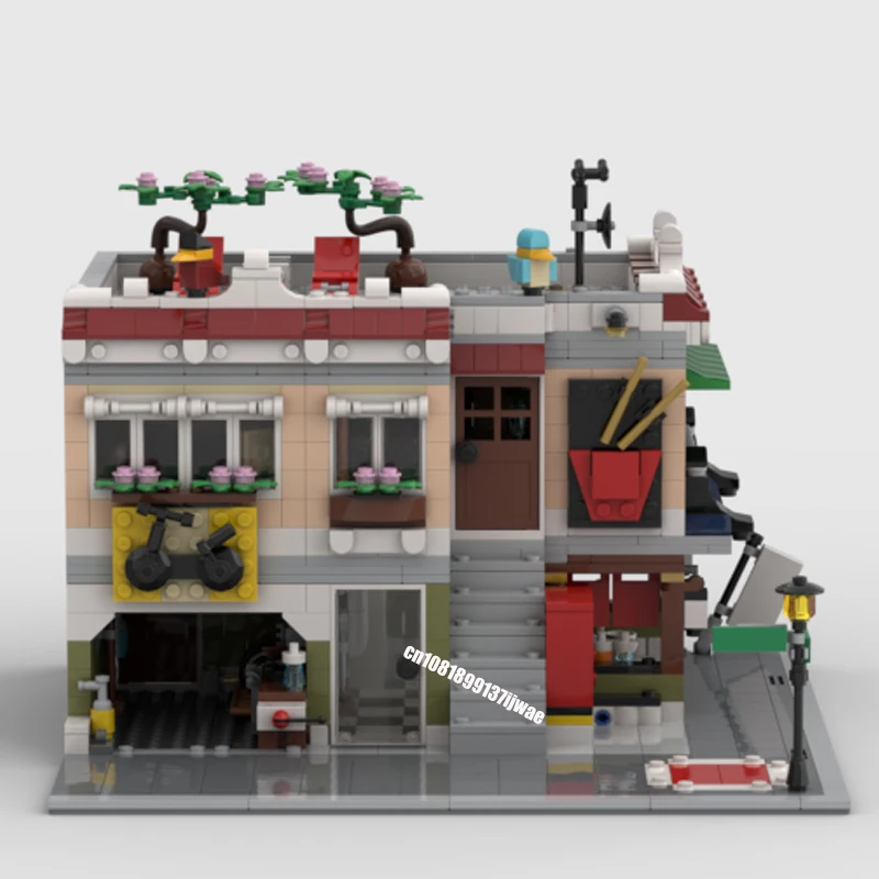 НОВЫЙ город хит продаж вид на улицу Moc модульный велосипед с лапшой магазин