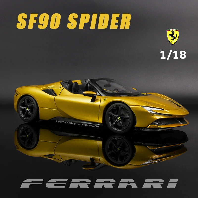 

The latest Ferrari SF90 Spider Bburago 1:18 genuine die-casting car model alloy car model crafts ornaments collection toys