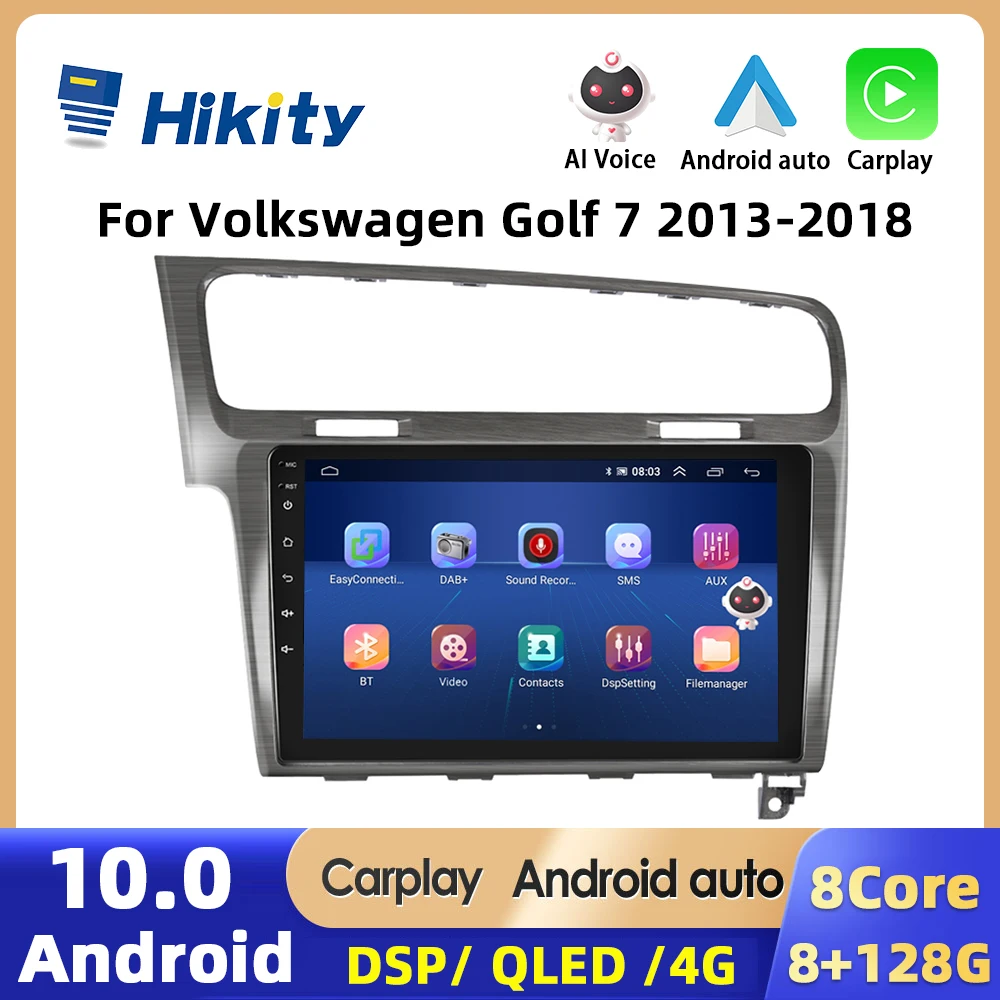 

Hikity 2Din Car Radio For Volkswagen Golf 7 2013-2018 Multimedia Video Player Navigation GPS AI Voice WIFI Carplay Android Auto