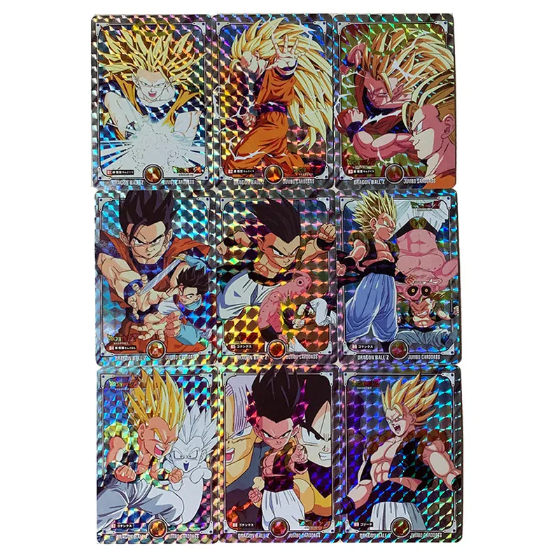 

9 шт. рефракционный Драконий жемчуг Джамбо три пули супер сайян Гоку флэш-карта Коллекция игрушек карточка Игра карточка подарок