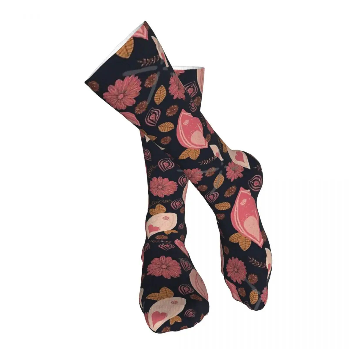 

Vulva Flower Pattern Adult Stockings Not Easy to Pilling For Daily Matching Thigh High Socks Bright Colours