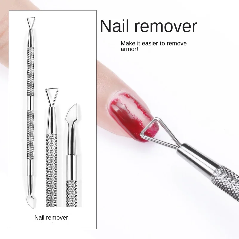 

Cuticle Pusher Stainless Steel Triangle Cuticle Nail Pusher Peeler Scraper Remove Gel Nail Polish Manicure Tools for Women