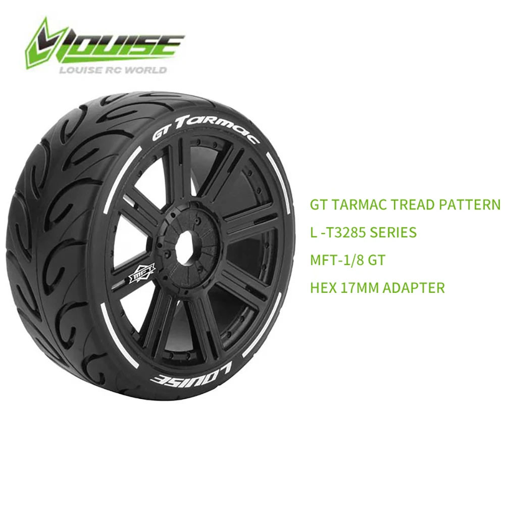 

LOUISE GT1/8 Remote Control Model Vehicle Tire Hub GT TARMAC Tread 17MM Adapter L-T3285