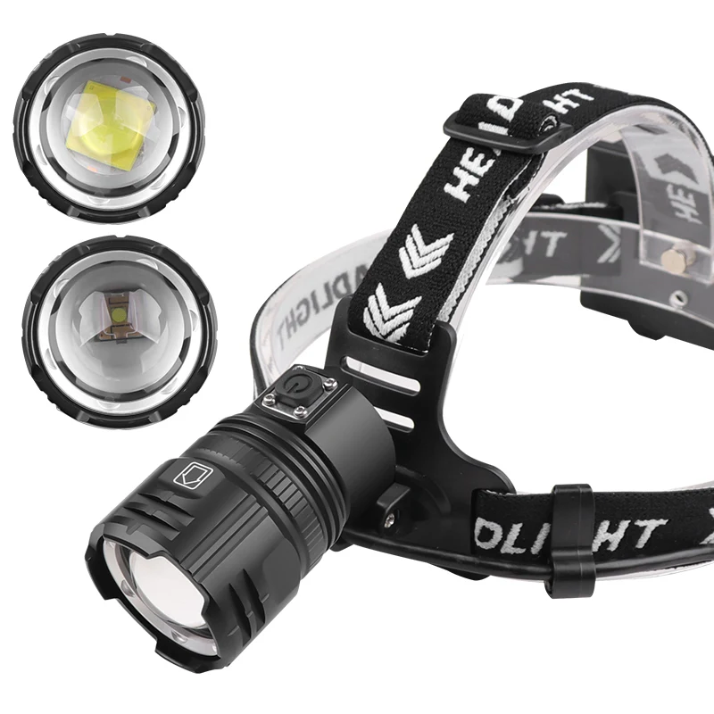 

High Power Headlamp 40WLED /XHP70 Super 2000 Meters Zoomable Bright 90000Lm Headlight for Camping Hunting Running Fishing Biking