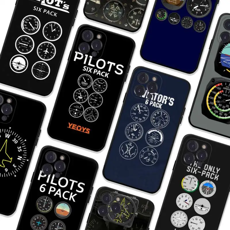 

LVTLV Aviation Aeroplane Helicopter cockpit Instrument Phone Case for iPhone 11 12 13 Mini Pro Max 8 7 6 6S Plus X 5 SE
