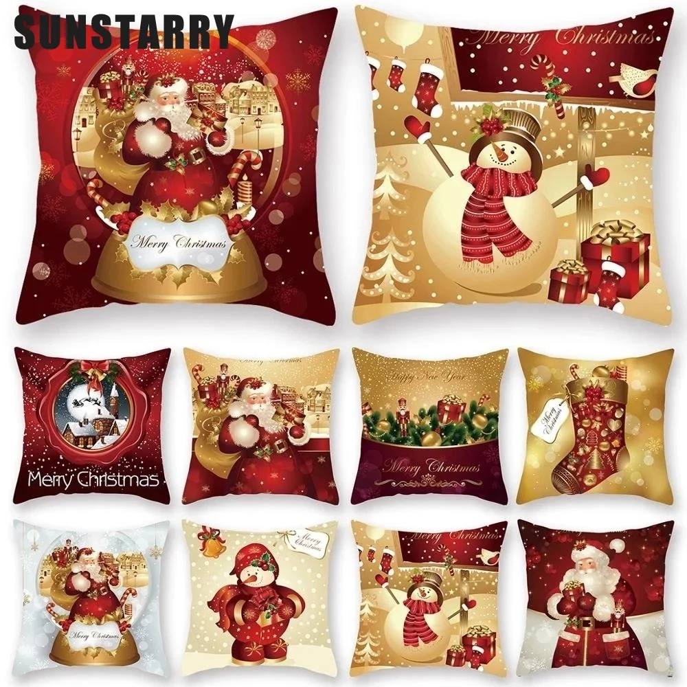 

Santa Pillowcase Happy New Year Gifts Christmas Decor For Home Merry Christmas Ornament Xmas Gifts Navidad Funda Cojín Cojines