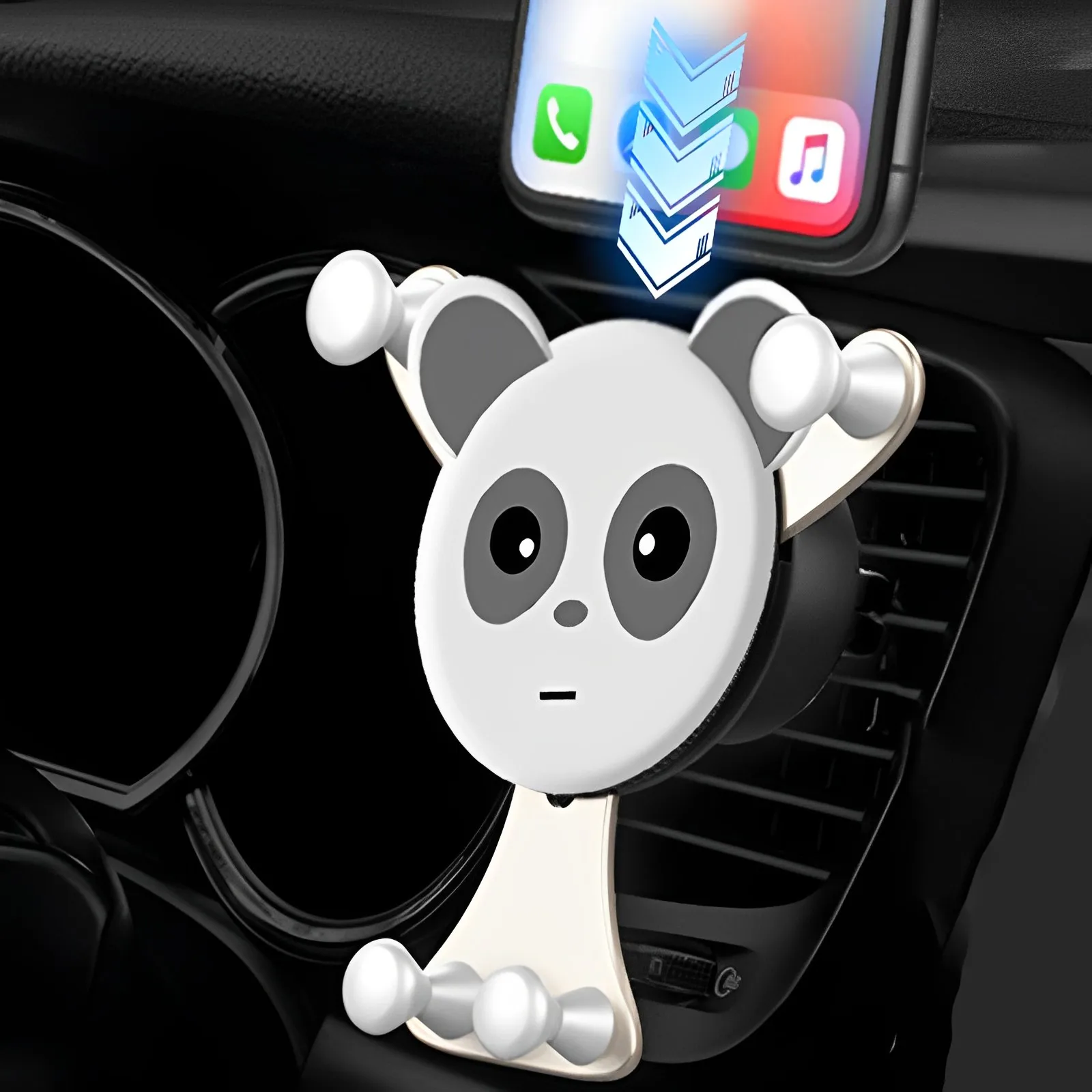 

Car Phone Holder Cute Panda Auto Air Outlet Clip Mount Cell Stand GPS Holder Support Rotating Holder for iPhone Xiaomi Samsung