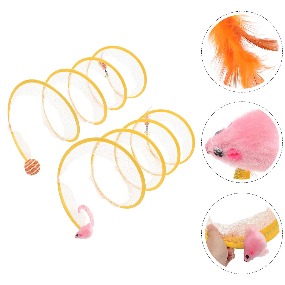

2pcs Self-Happy Plumes Foldable Folded Cat Tunnel Toys Home Cat Tunnel Cat Toys