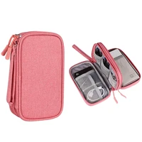 cable mobile power headphone electronics accessories bag cable protector case double multi function storage bag