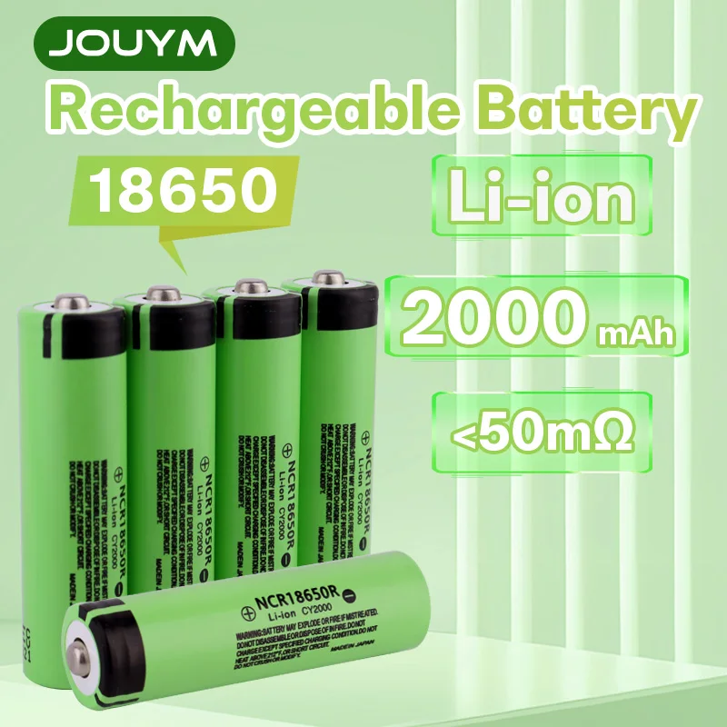 JOUYM 18650 Батарея 2000 мАч 3 7 В Литий-ионная аккумуляторная батарея подходит для