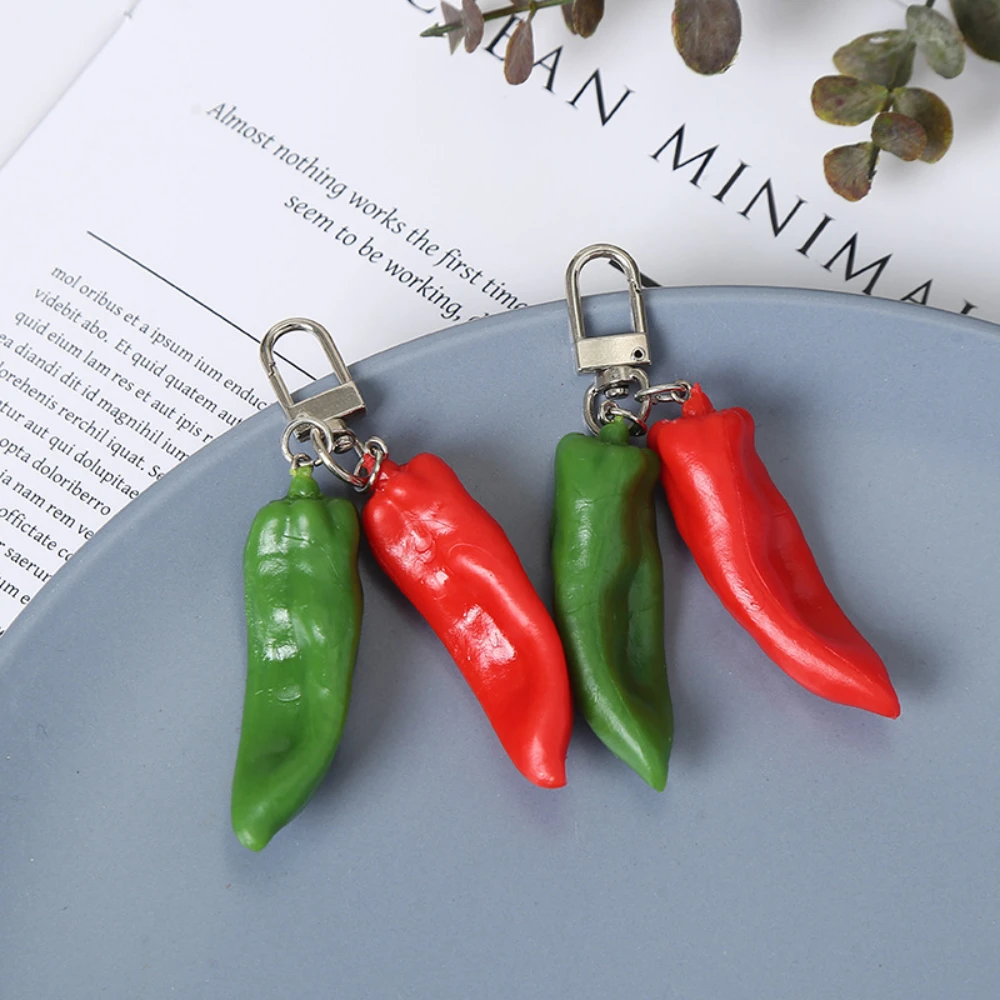 

Simulation Bell Pepper Keychain Creative Food Vegetables Cell Phone Bag Pendant Couple Car Key Ring Accessories